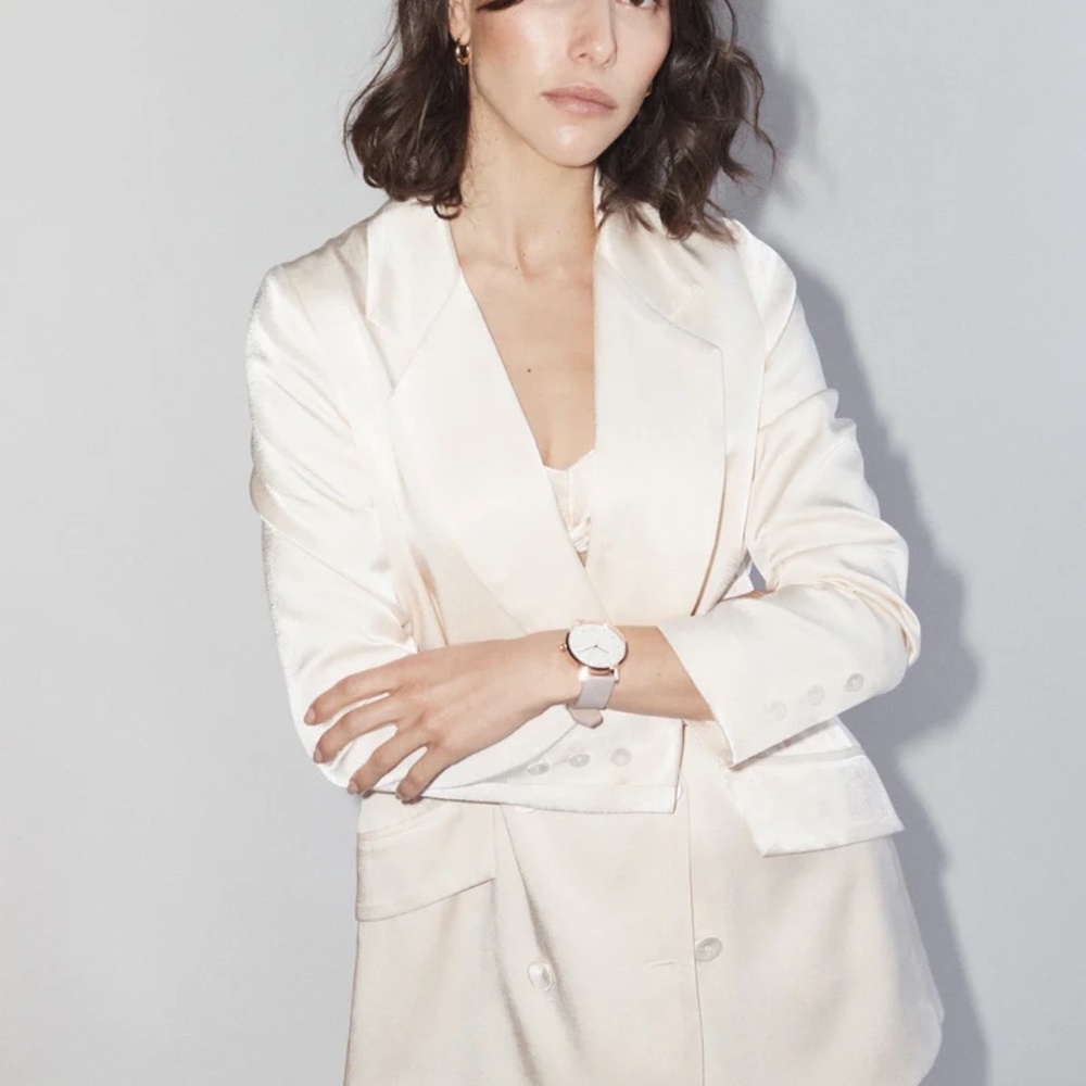 THE HORSE The Classic Watch In Silver, Rose Gold and Dark Blush Leather